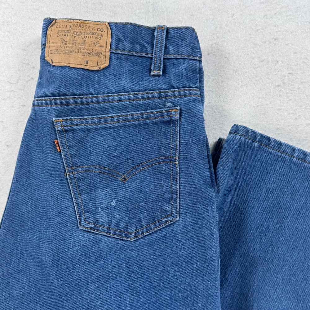 Vintage Levis 509 Orange Tab Jeans Mens 33x32 Medium Wash Straight Leg 1970's
